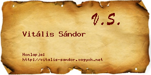 Vitális Sándor névjegykártya