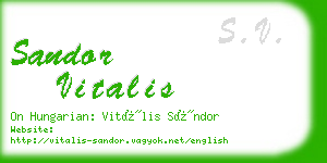 sandor vitalis business card